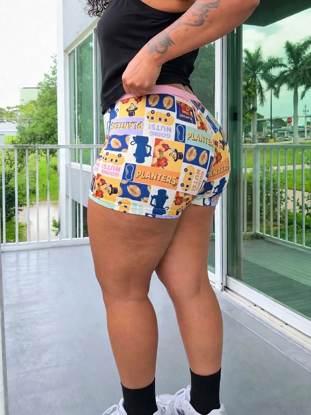 Women’s Printed Bike Shorts - Yellow Multi